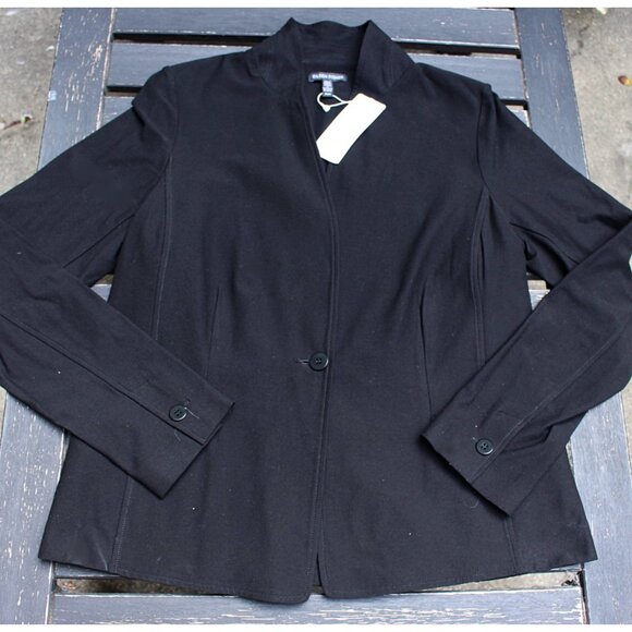 New w/Tags - Eileen Fisher Stretch Crepe Stand Collar Jacket, Blazer Med - Picture 3 of 12